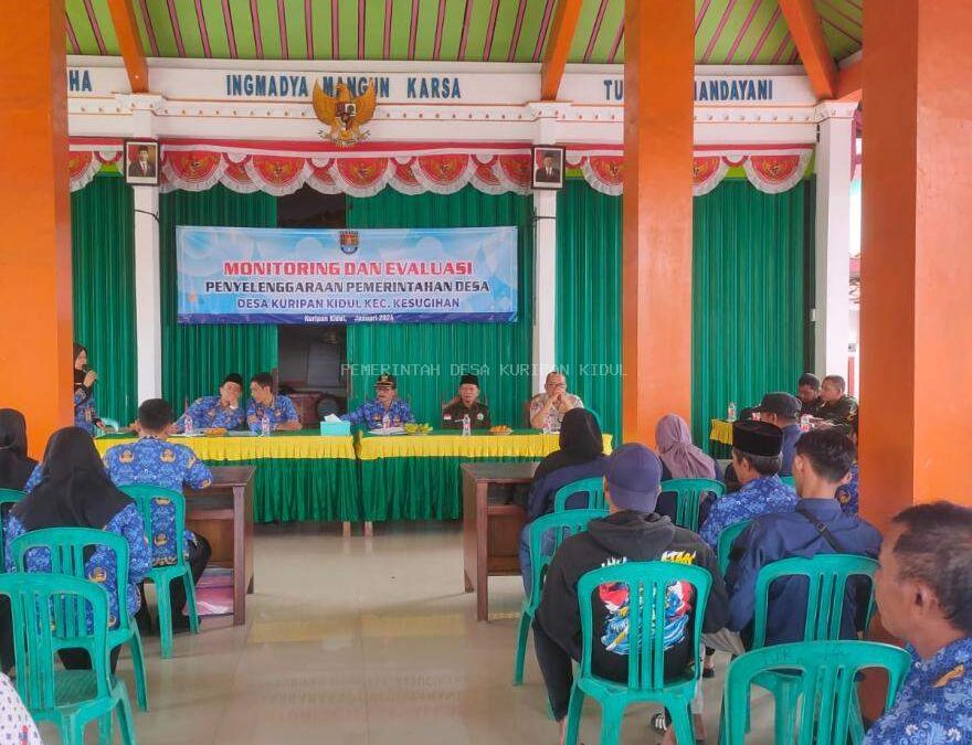 MONITORING DAN EVALUASI PEMERINTAHAN DESA KURIPAN KIDUL OLEH KECAMATAN KESUGIHAN