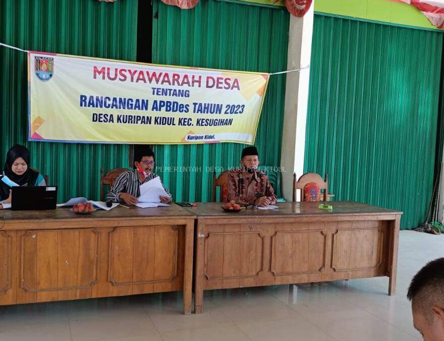 MUSYAWARAH DESA TENTANG RANCANGAN APBDes TAHUN 2023